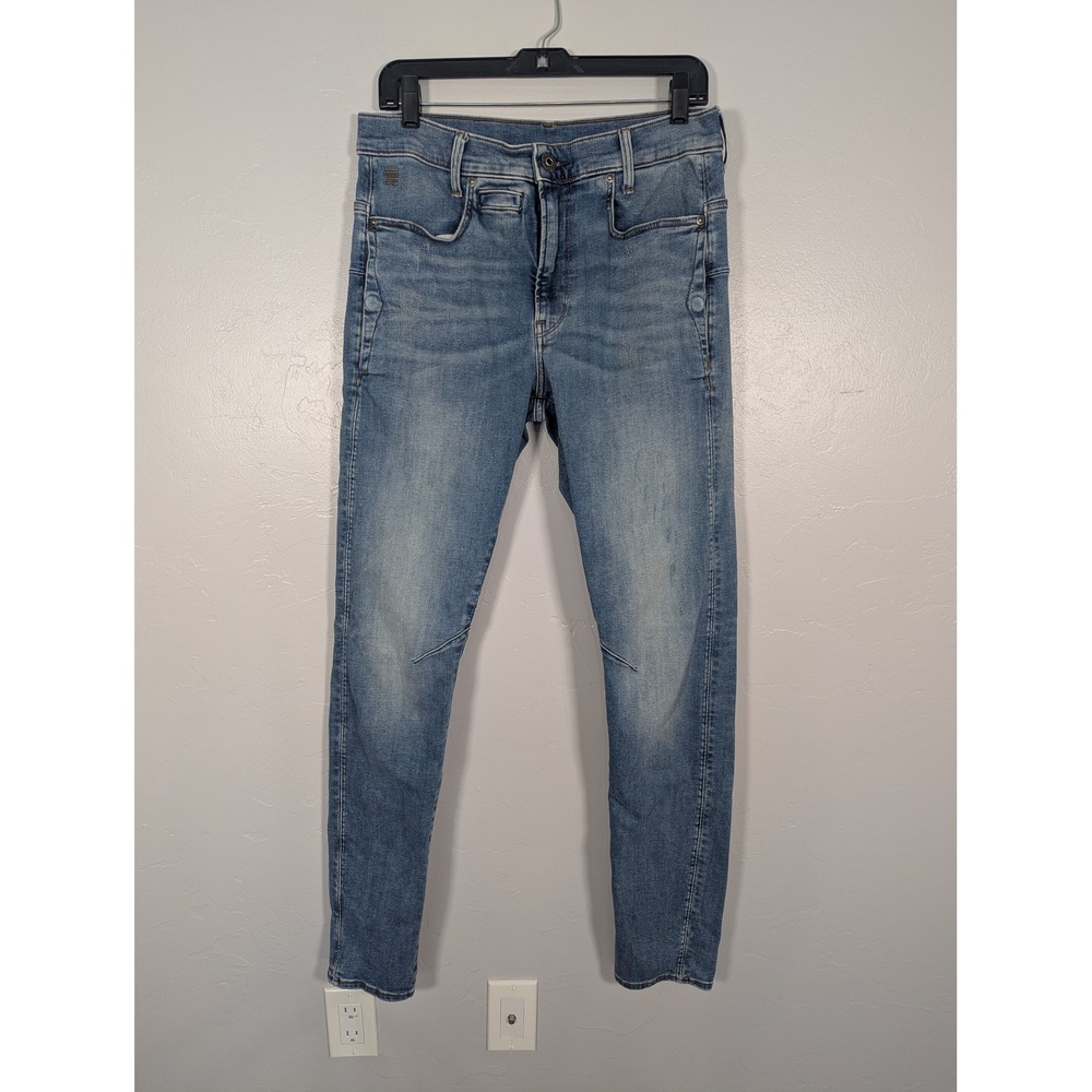 G-Star 31x34 RAW D-Staq 3D Slim Jeans Mens Medium Wash Blue Denim 9-Pocket Pant